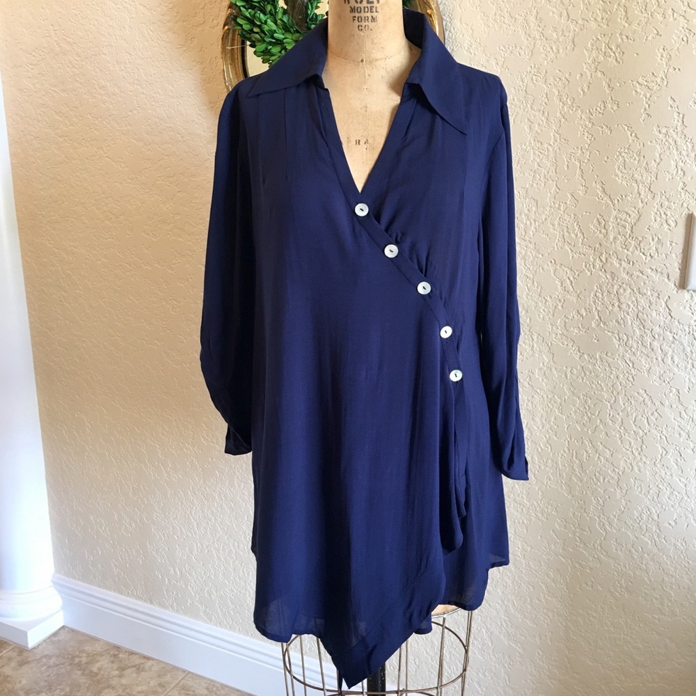 Soft Surroundings Cannes Asymmetrical Tunic Top